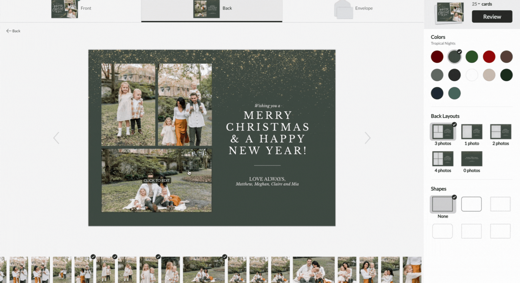 Create your own holiday cards from your Taylor Rae Photography photo galleries.